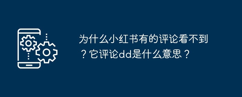 为什么小红书有的评论看不到？它评论dd是什么意思？