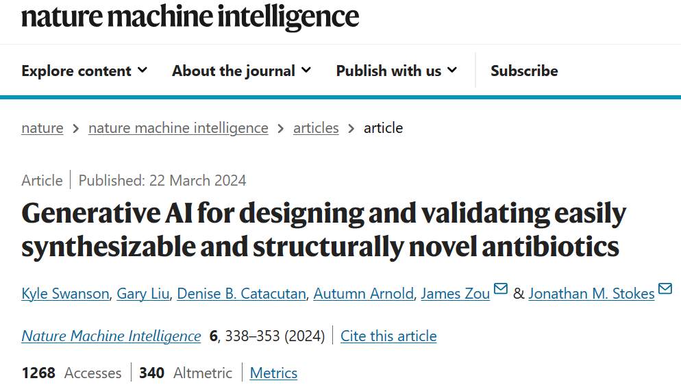 从300亿分子中筛出6款，结构新且易合成，斯坦福抗生素设计AI模型登Nature子刊