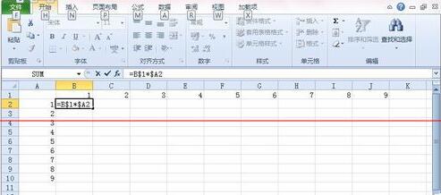 Excel表格快速创建乘法表的操作方法