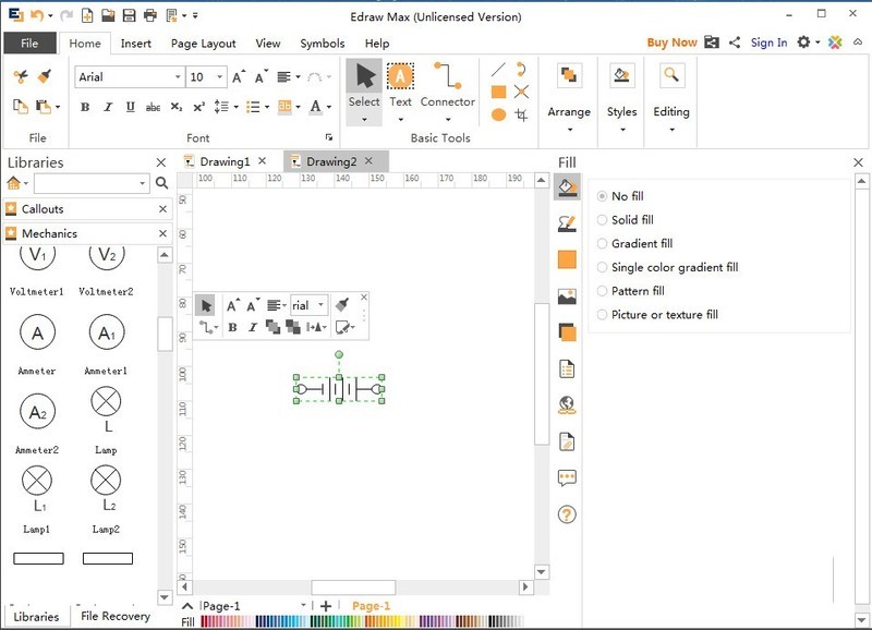 亿图流程图制作软件做出电池组图的操作过程