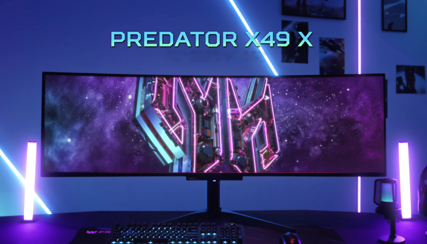 宏碁预告 Predator X49 X 48.9 英寸带鱼屏显示器，双 2K 240Hz QD-OLED