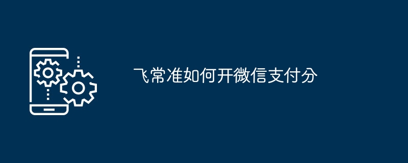 飞常准如何开微信支付分