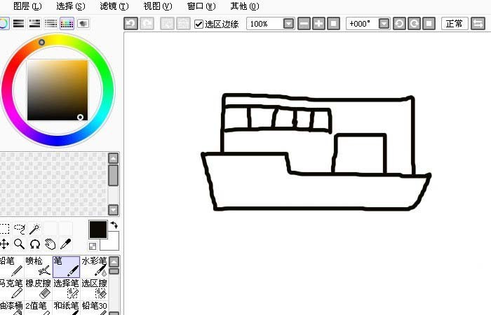 sai软件设计航行轮船图形的具体方法