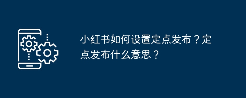 小红书如何设置定点发布？定点发布什么意思？