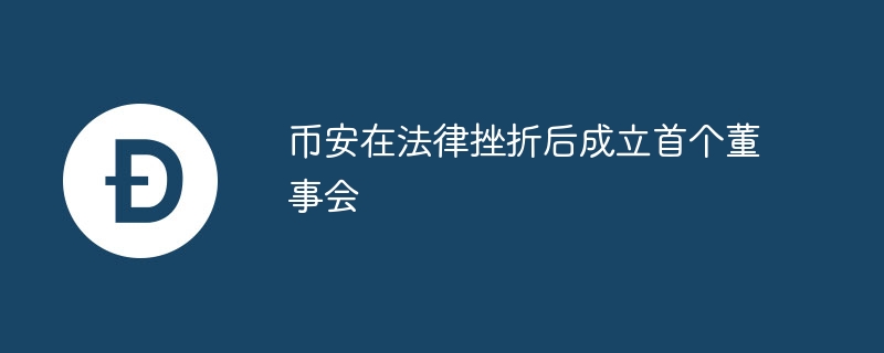 币安在法律挫折后成立首个董事会