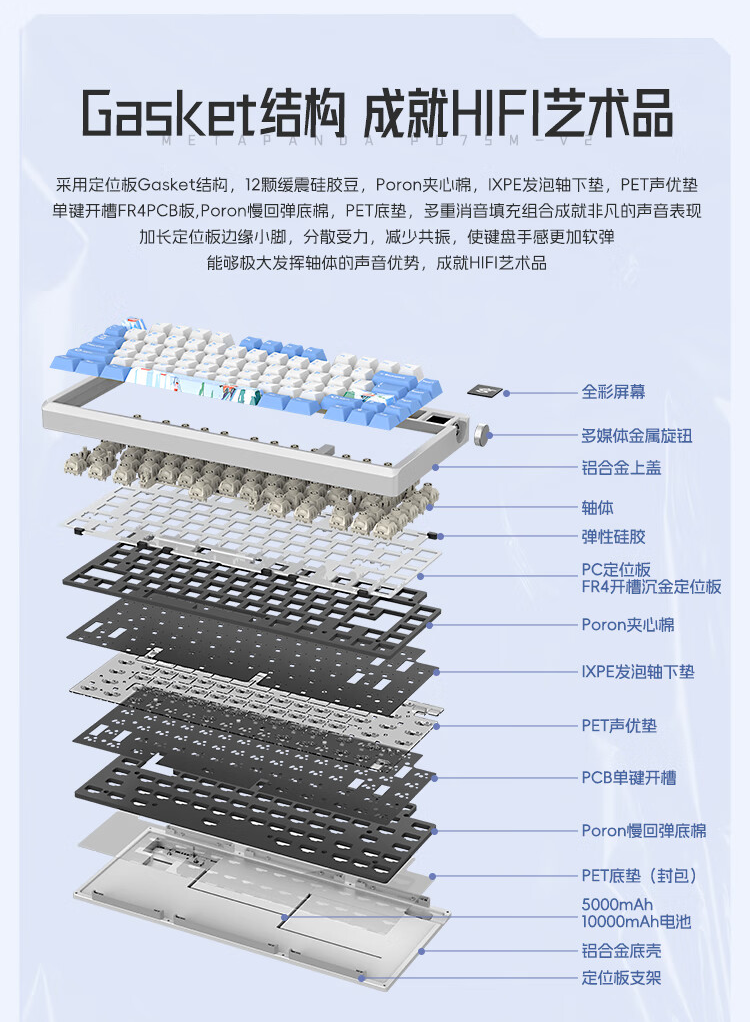 玄派玄熊猫 PD75M-V2 系列机械键盘上市：CNC 铝合金，套件 369 元起