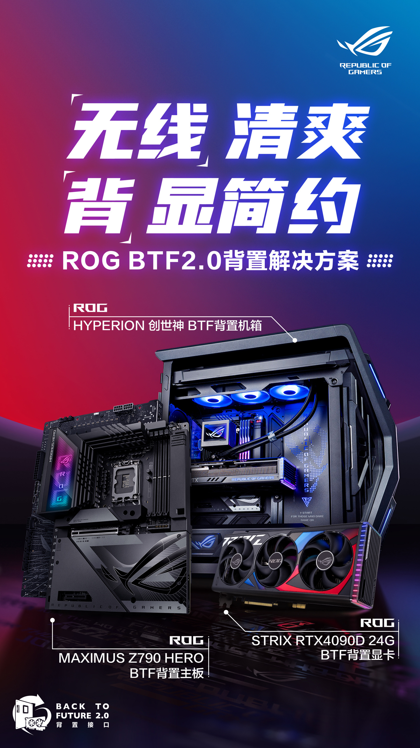 华硕 ROG BTF 2.0 系列背插板卡套装开售：Z790 HERO + RTX 4090D，23398 元起