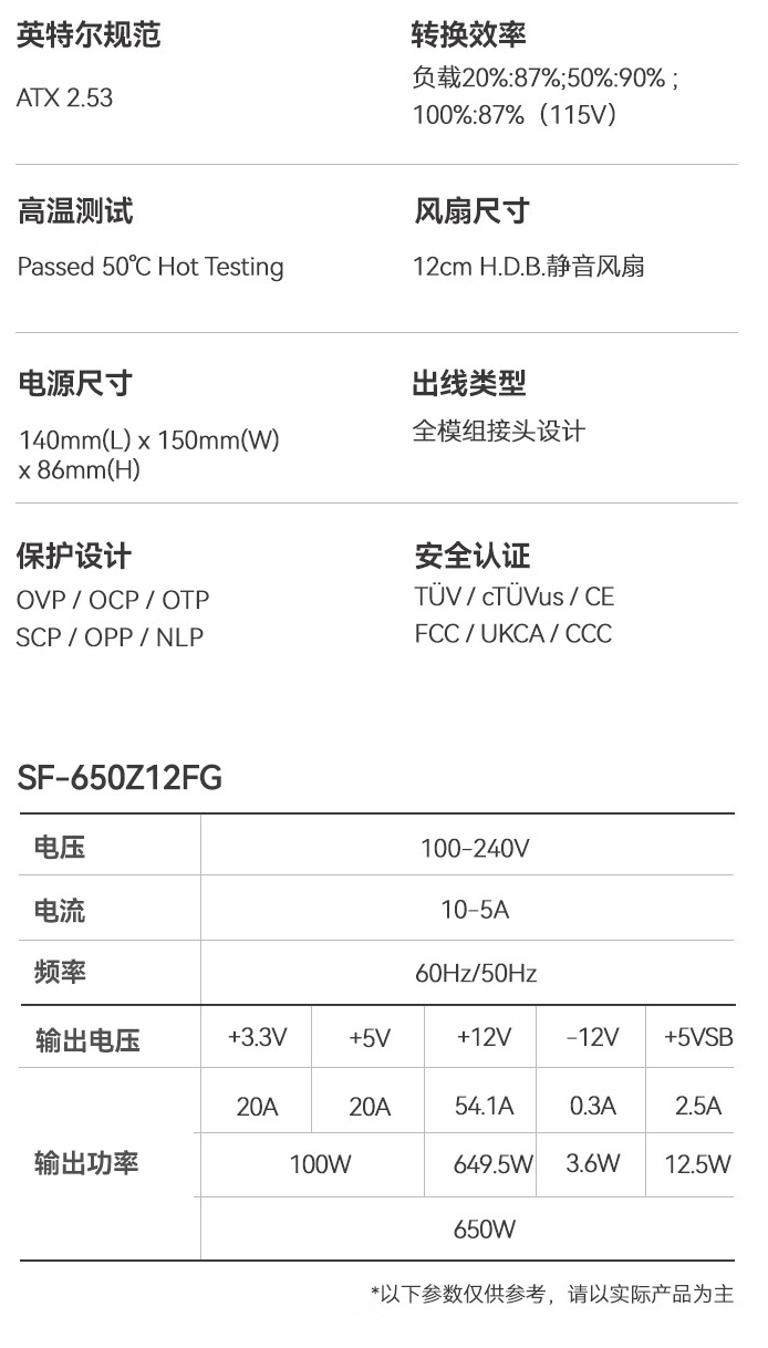 振华 ZILLION 650W 金牌全模电源 5 月 20 日开售，首发价 429 元