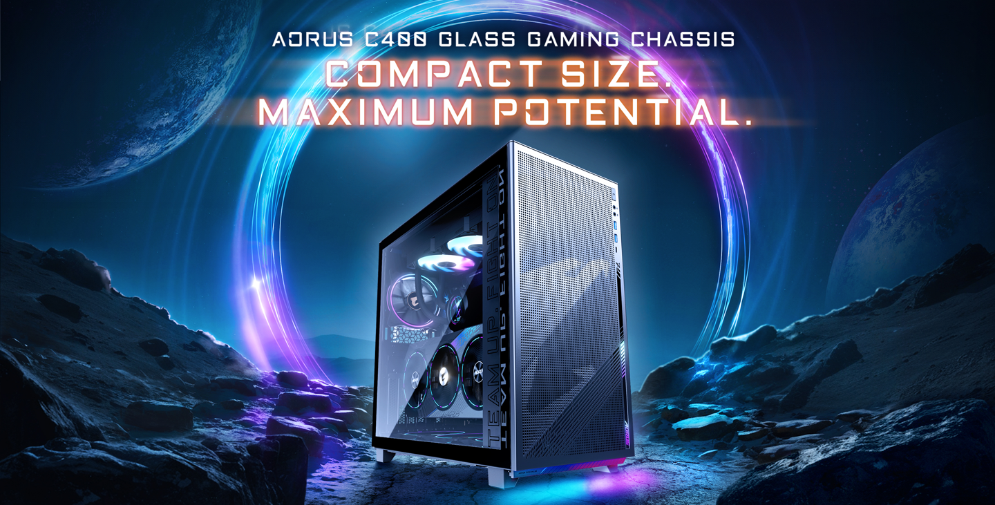 技嘉推出 AORUS C400 GLASS 机箱：40L 紧凑设计，预装 4 个 ARGB 风扇