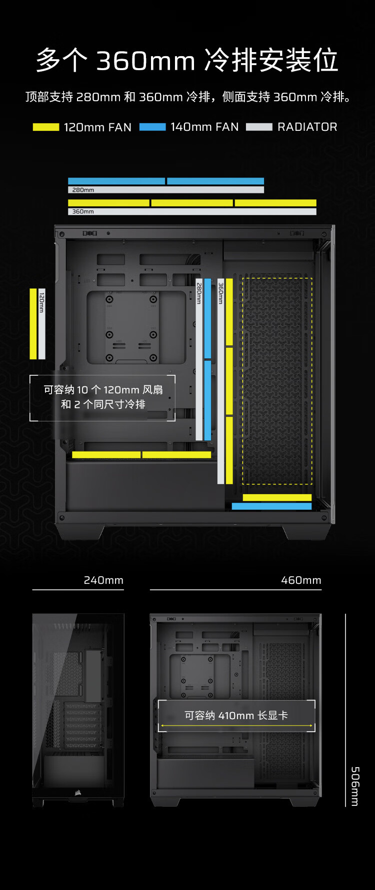 海盗船 3500X 环绕海景中塔机箱开售：黑色 749 元，白色 799 元