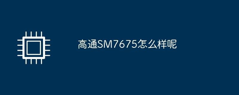 高通SM7675怎么样呢