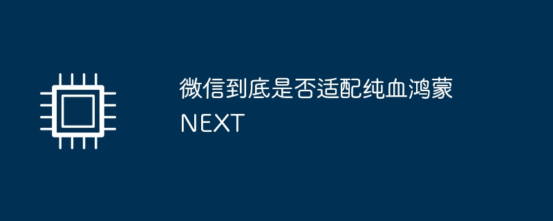 微信到底是否适配纯血鸿蒙NEXT