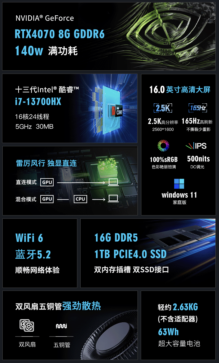 神舟战神 T8 Pro 游戏本新增配置开售：i7-13700HX + 16G + 1T + RTX4070 售 6999 元