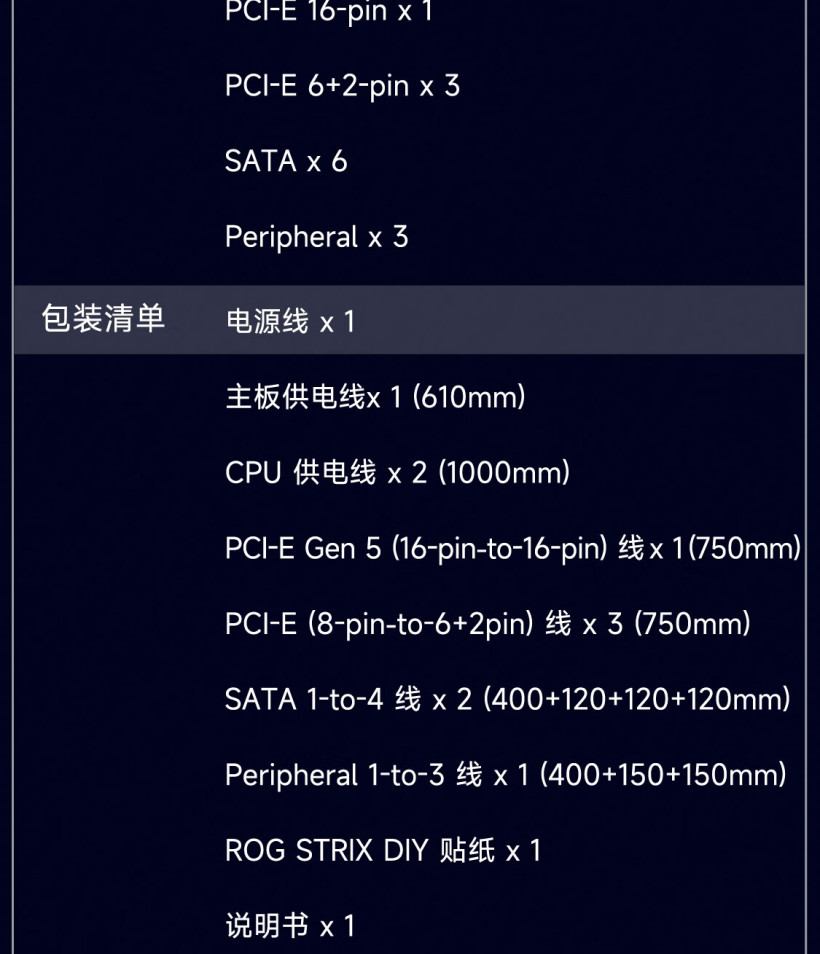 华硕推出 1000W ROG STRIX 白金雷鹰电源：氮化镓晶体管，预售 1499 元