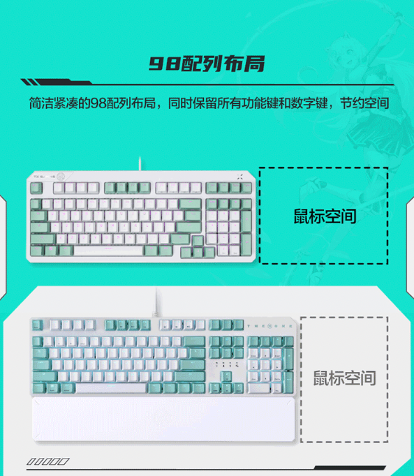 华硕天选游戏键盘 TX98 上市：IP57 防水防尘、RGB 光学机械轴，499 元