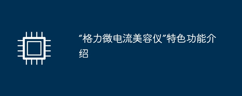 “格力微电流美容仪”特色功能介绍