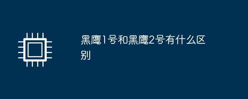 黑鹰1号和黑鹰2号有什么区别