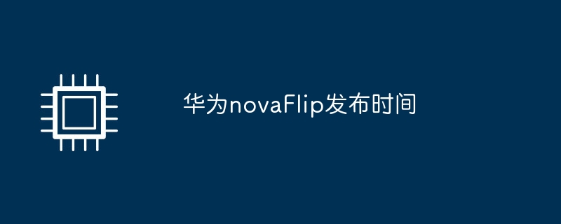 华为novaFlip发布时间