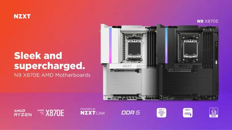 恩杰 NZXT 推出 N9 X870E 主板：简洁设计、黑白双色，支持 AMD 锐龙 9000 系列处理器