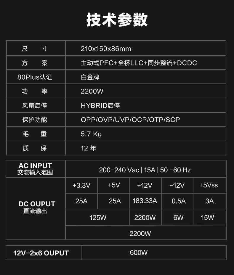 追风者发布 REVOLT 2200W 白金全模组电源：3799 元