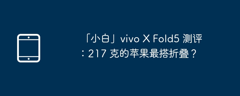 「小白」vivo X Fold5 测评:217 克的苹果最搭折叠?