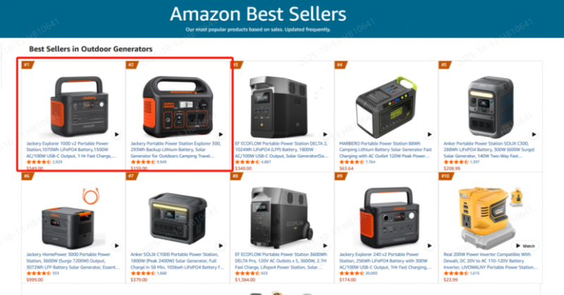 亚马逊秋季Prime会员日大促收官：华宝新能Jackery多国霸榜，领跑全球！