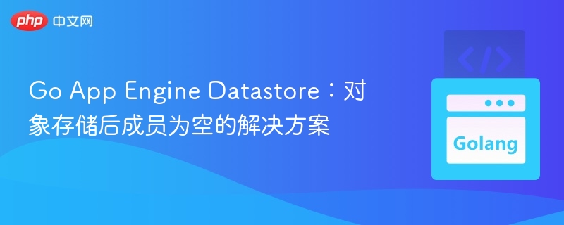 Go App Engine Datastore：对象存储后成员为空的解决方案