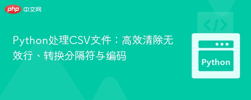 Python高效处理CSV：清理无效行与转换编码