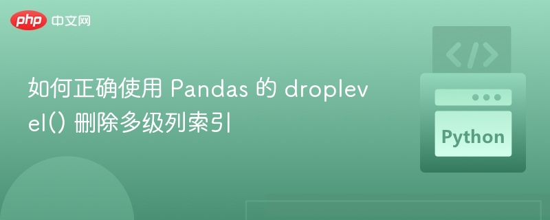 Pandas droplevel() 删除多级列索引教程