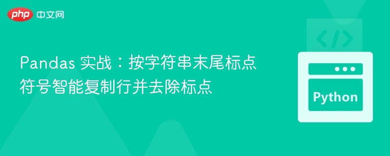 Pandas实战：按末尾标点复制行并去标点