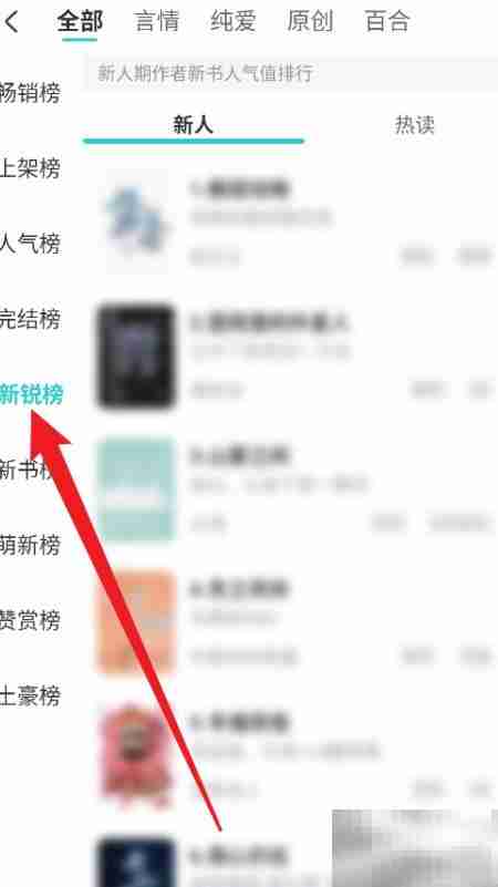 长佩新锐榜小说查看指南