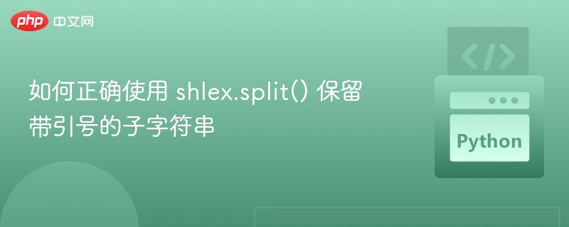 shlex.split() 保留引号字符串的正确用法