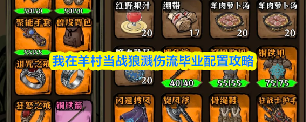 我在羊村当战狼溅伤流毕业配置攻略-溅伤流毕业武器装备配置