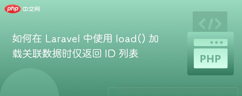 Laravel load() 仅返回关联 ID 方法