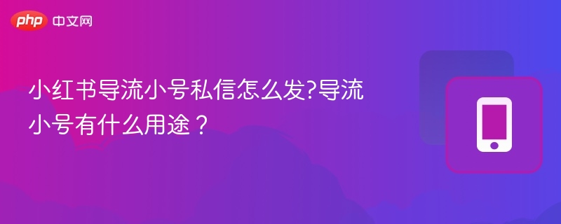小红书导流小号私信怎么发?导流小号有什么用途？