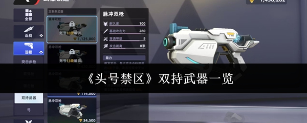 头号禁区双持武器有哪些-双持武器一览