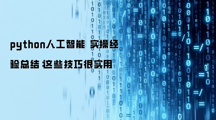 python人工智能 实操经验总结:这些技巧很实用