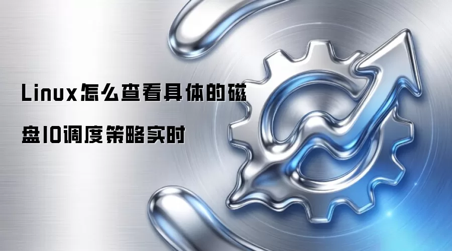 Linux怎么查看具体的磁盘IO调度策略实时