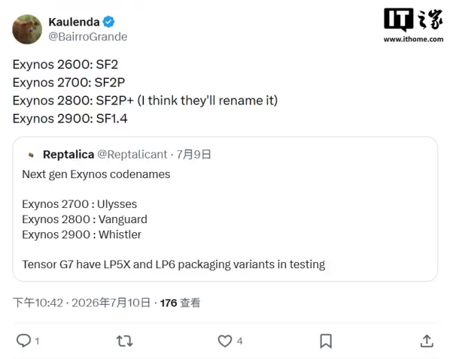 三星曝光Exynos 2700芯片规划时钟频率提升15%功耗降低26%
